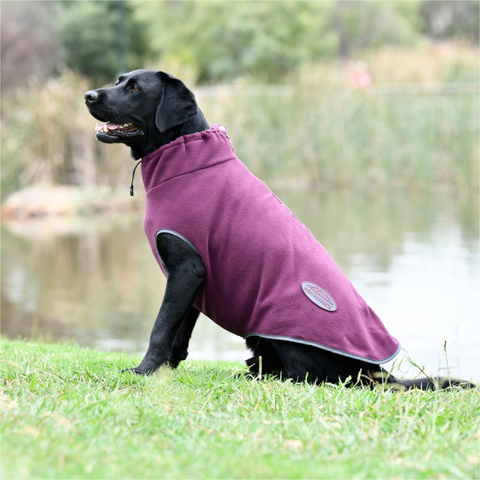 2022 Weatherbeeta Comfitec Fleece Zip Dog Coat 1003457 - Maroon / Grey
